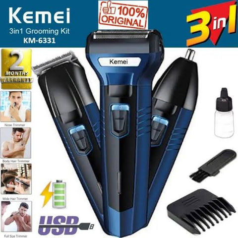 kemei 3in1 Shaving Machine *discount on quantity* Orignal Shaving Machine 3 In 1 Rechargeable Hair Clipper Shaver beard Styling Trimmer Hair Removal machine for men